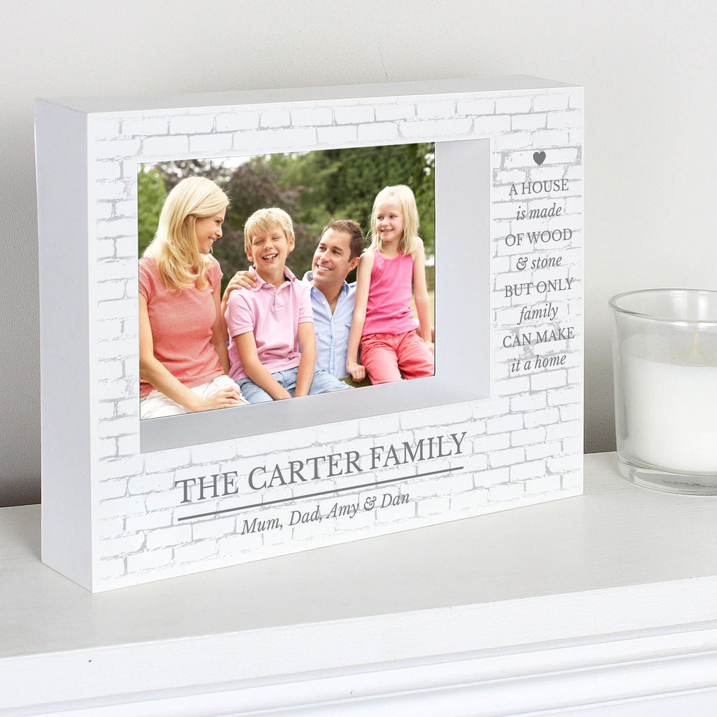 Personalised Family 7x5 Inch Landscape Box Photo Frame