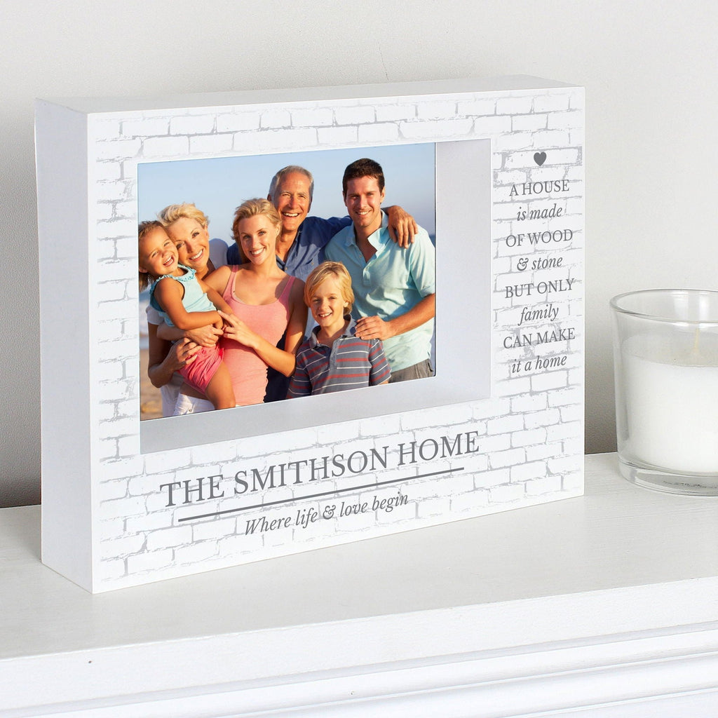 Personalised Family 7x5 Inch Landscape Box Photo Frame