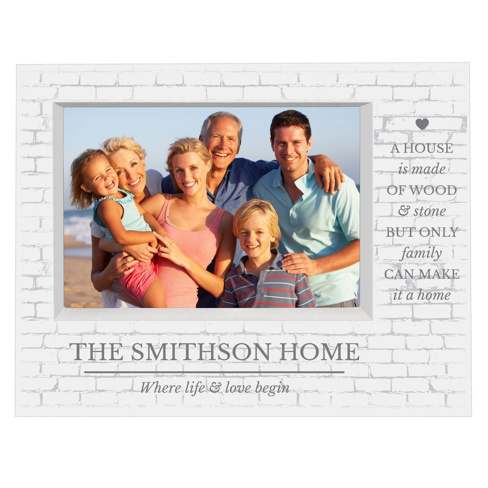 Personalised Family 7x5 Inch Landscape Box Photo Frame