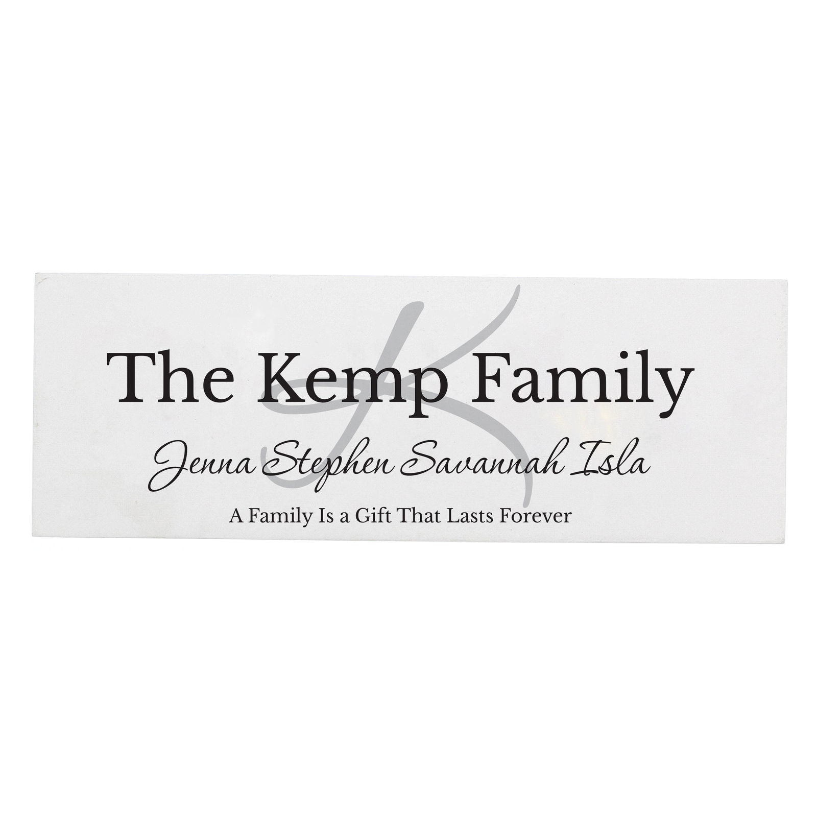 Personalised Family Wooden Block Sign