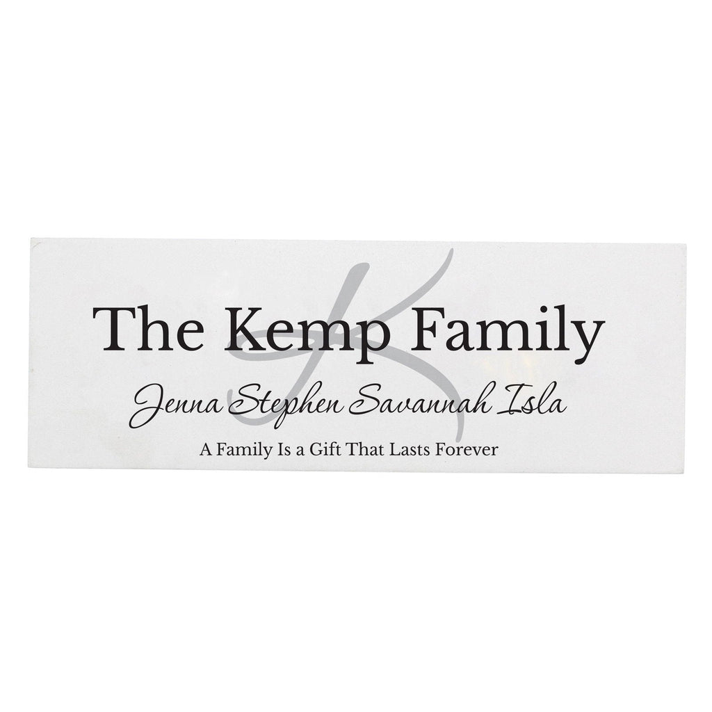Personalised Family Wooden Block Sign