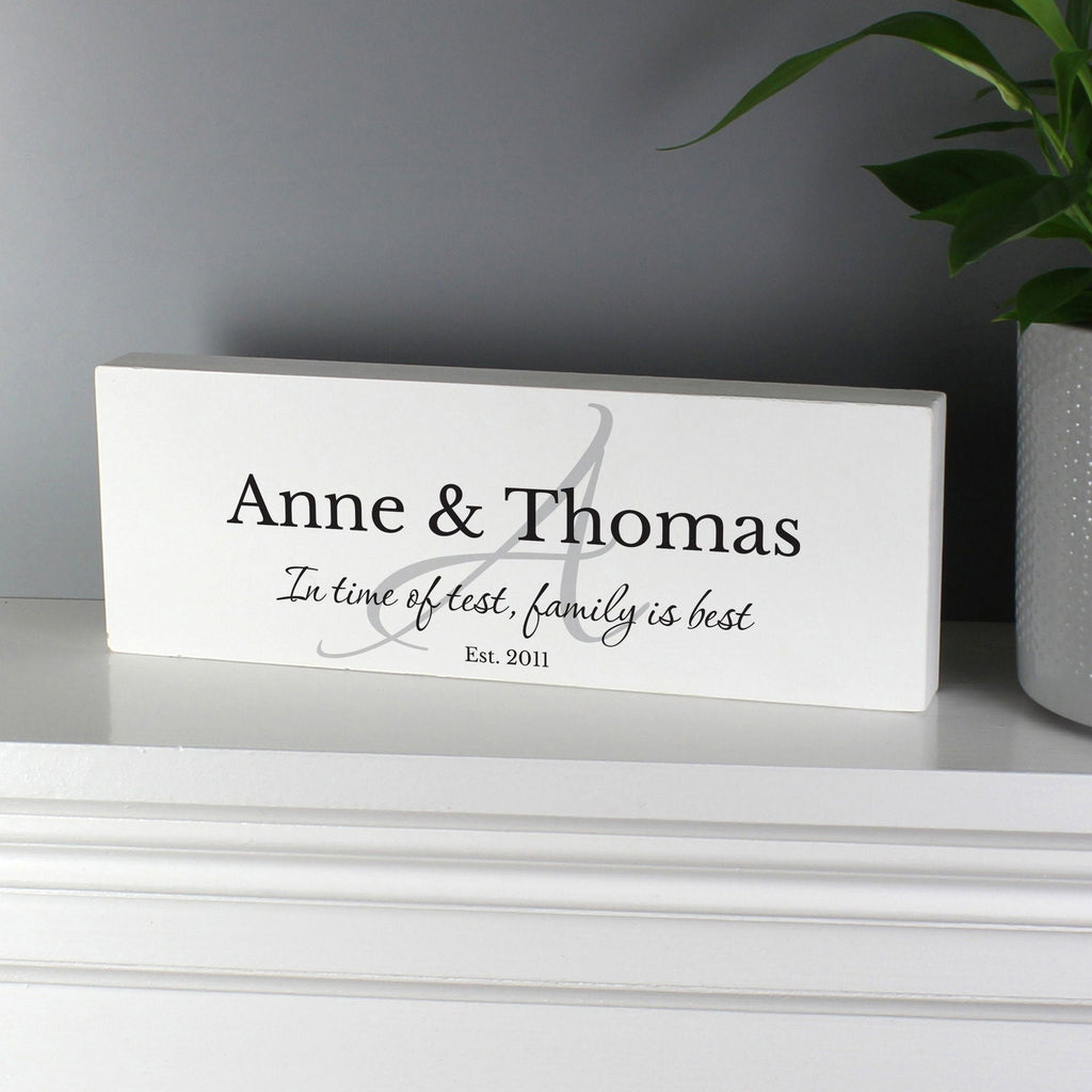 Personalised Family Wooden Block Sign