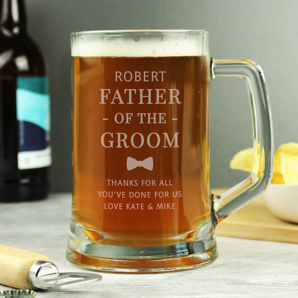 Personalised Father Of The Groom Pint Stern Tankard