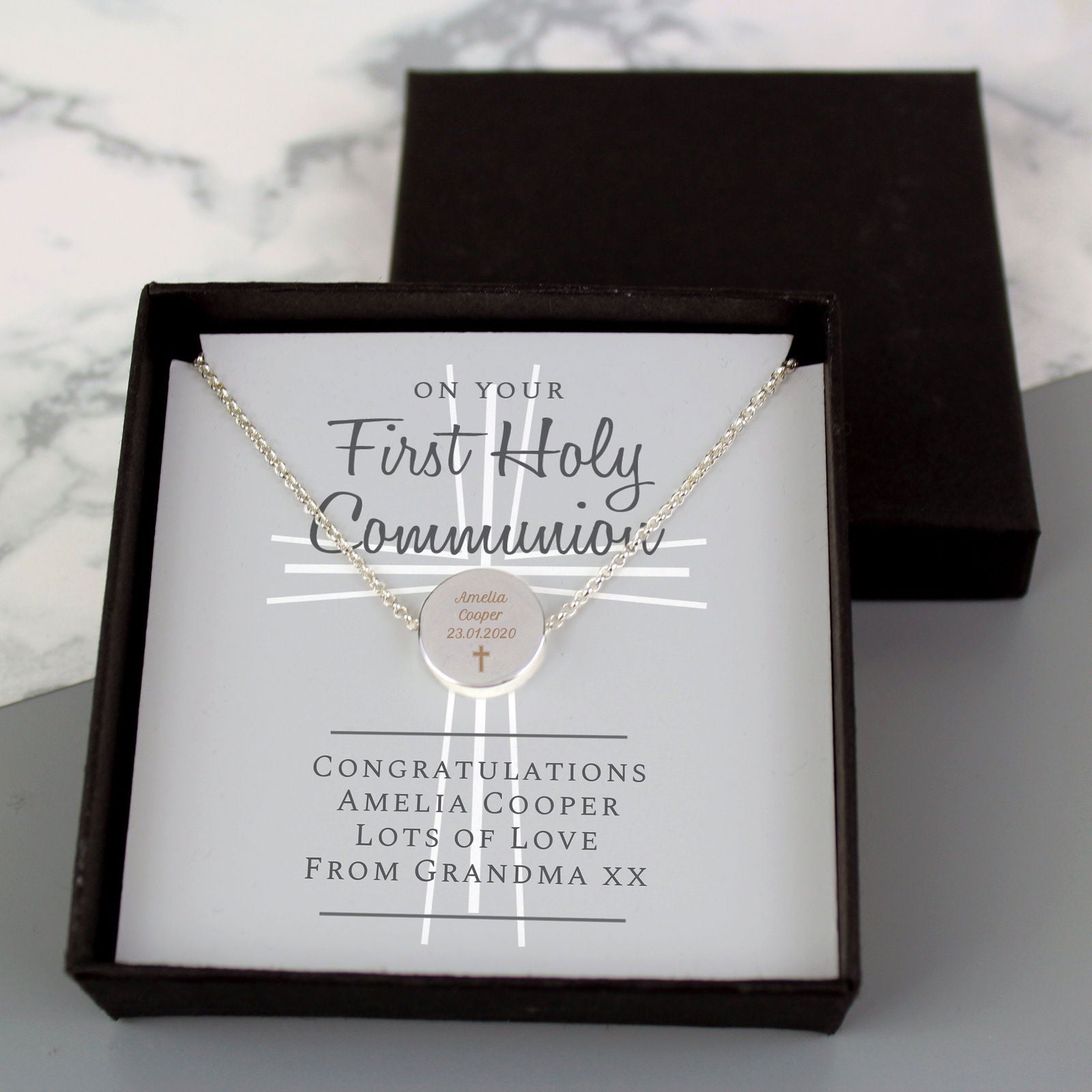 Personalised First Holy Communion Necklace Box