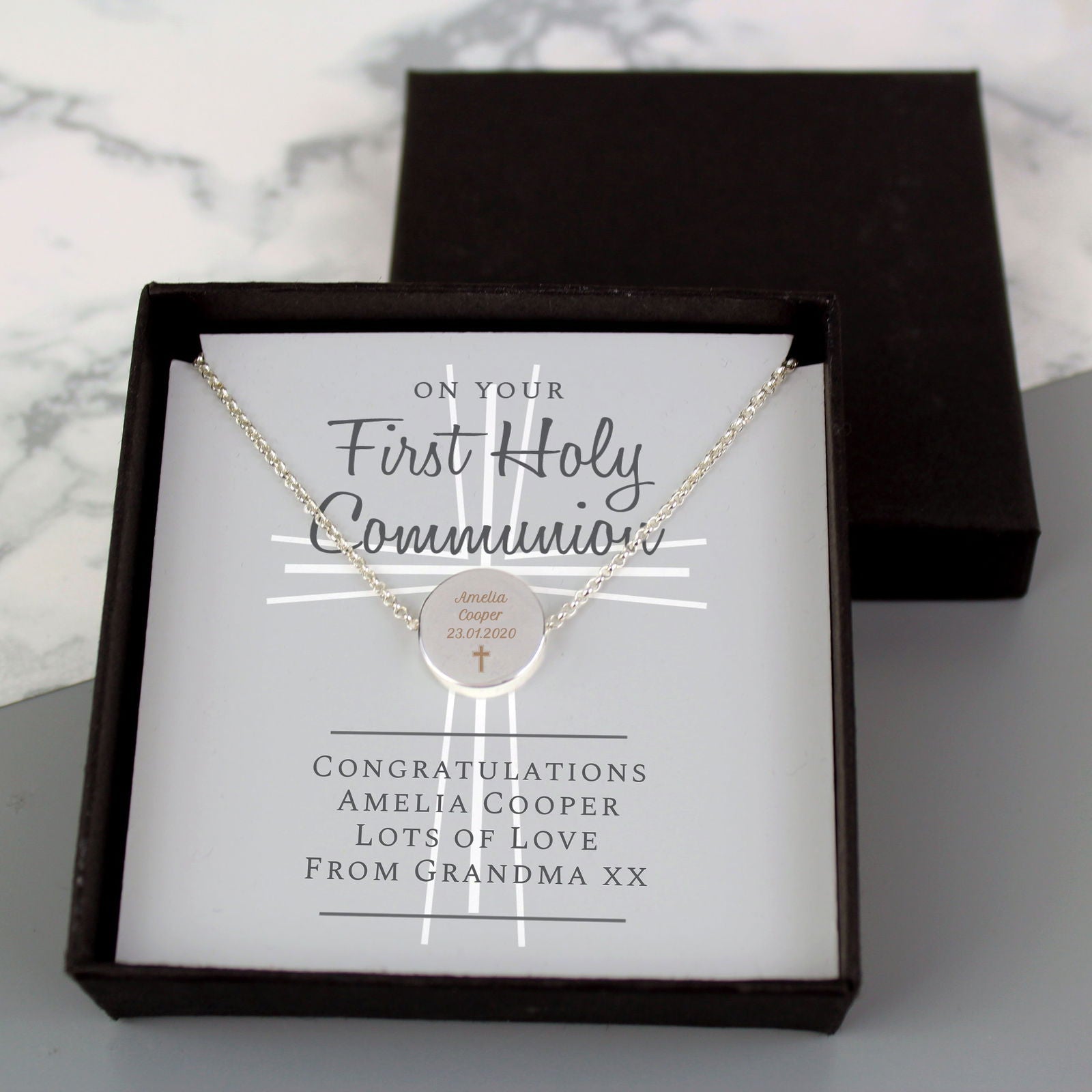 Personalised First Holy Communion Necklace Box
