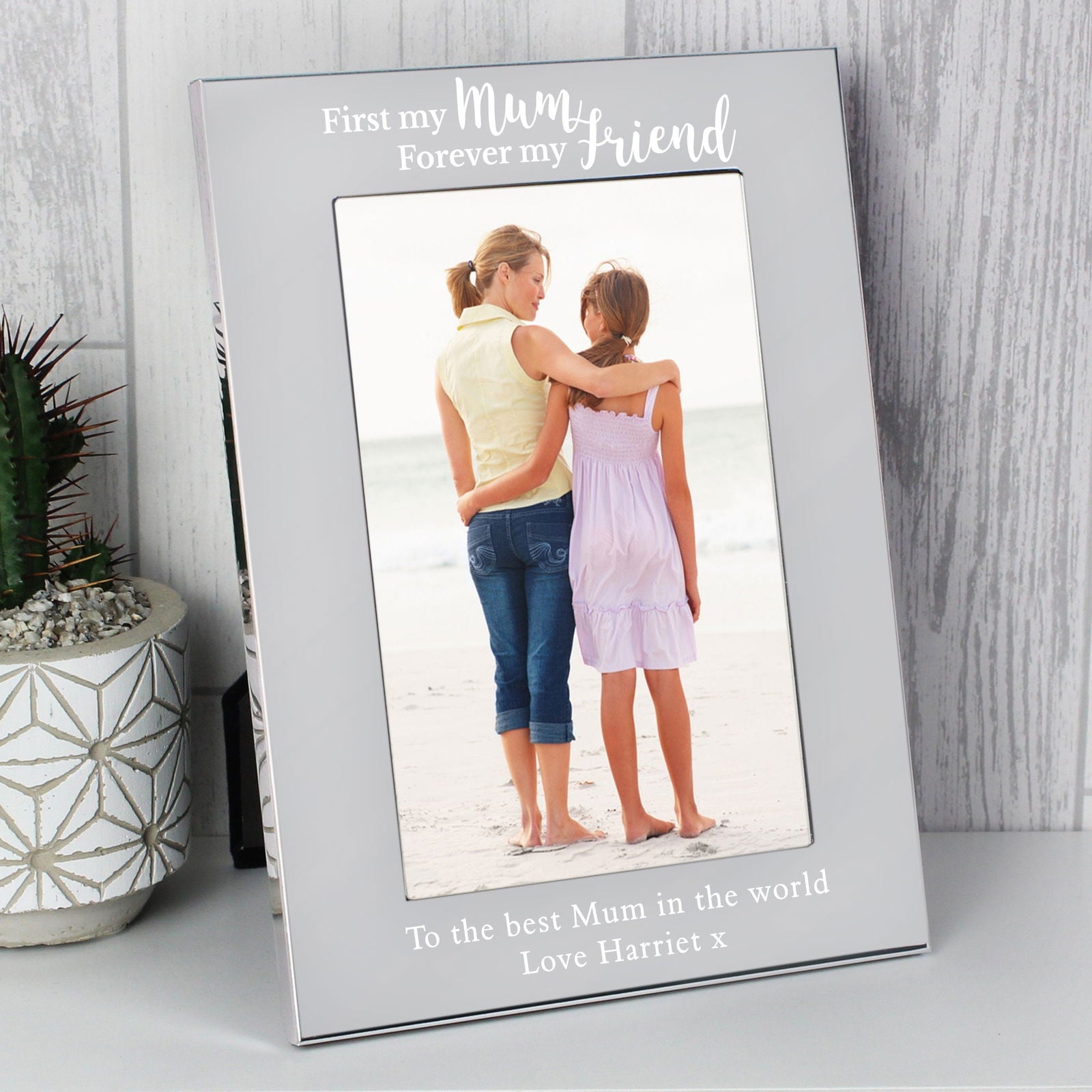 Personalised First My Mum...4x6 Inch Silver Photo Frame