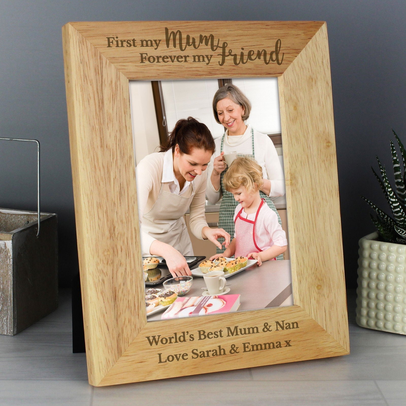 Personalised First My Mum Forever My Friend 5x7 Inch Wooden Photo Frame