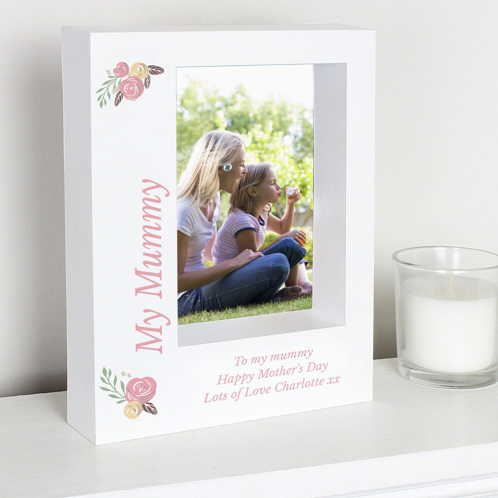Personalised Floral 5x7 Inch Box Photo Frame