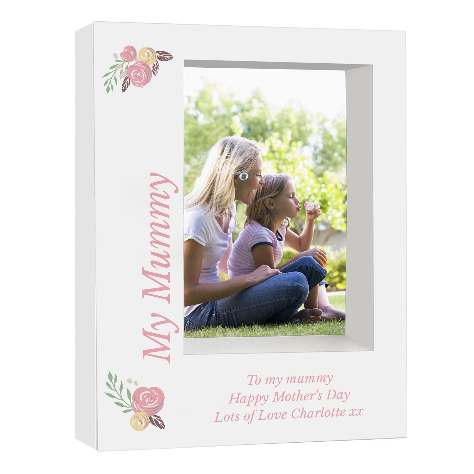 Personalised Floral 5x7 Inch Box Photo Frame