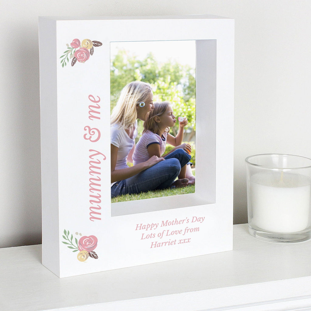 Personalised Floral 5x7 Inch Box Photo Frame