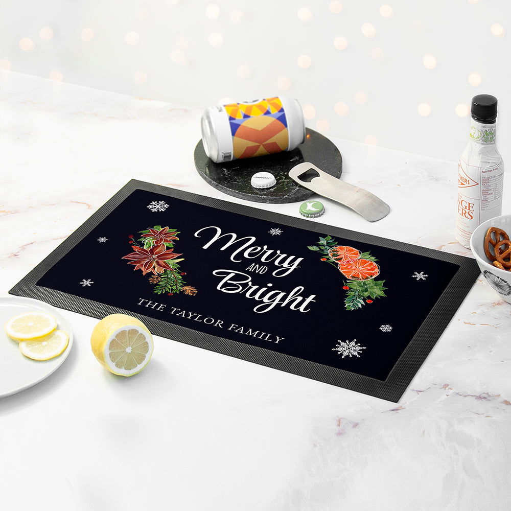 Personalised Floral Bar Mat