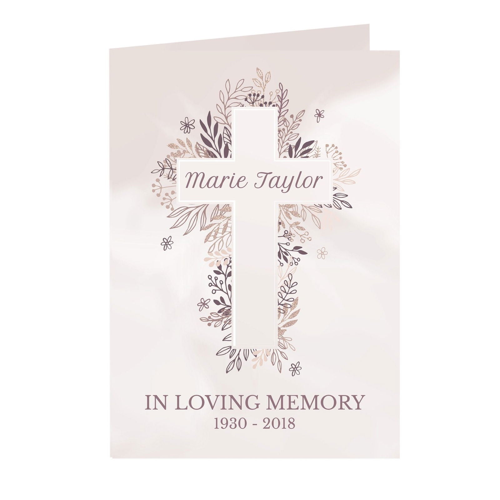 Personalised Floral Cross Card