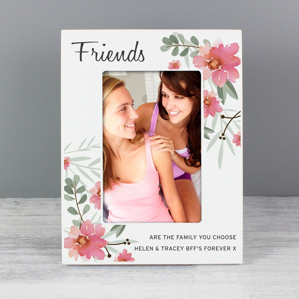 Personalised Floral Sentimental 6x4 Inch Wooden Photo Frame