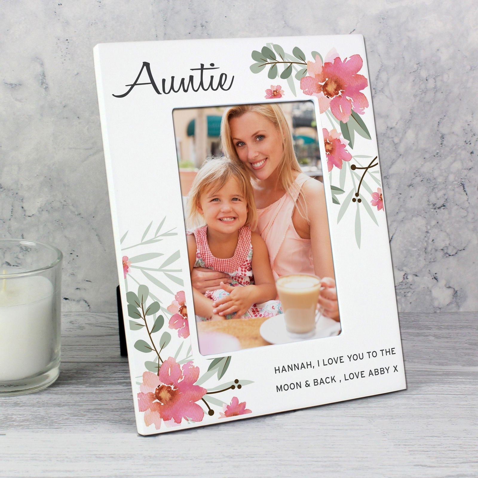 Personalised Floral Sentimental 6x4 Inch Wooden Photo Frame