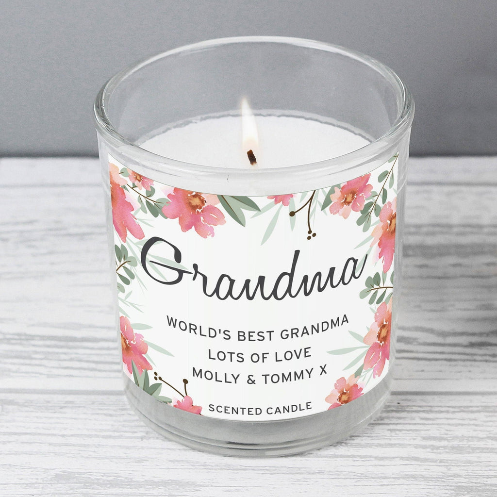 Personalised Floral Sentimental Scented Jar Candle
