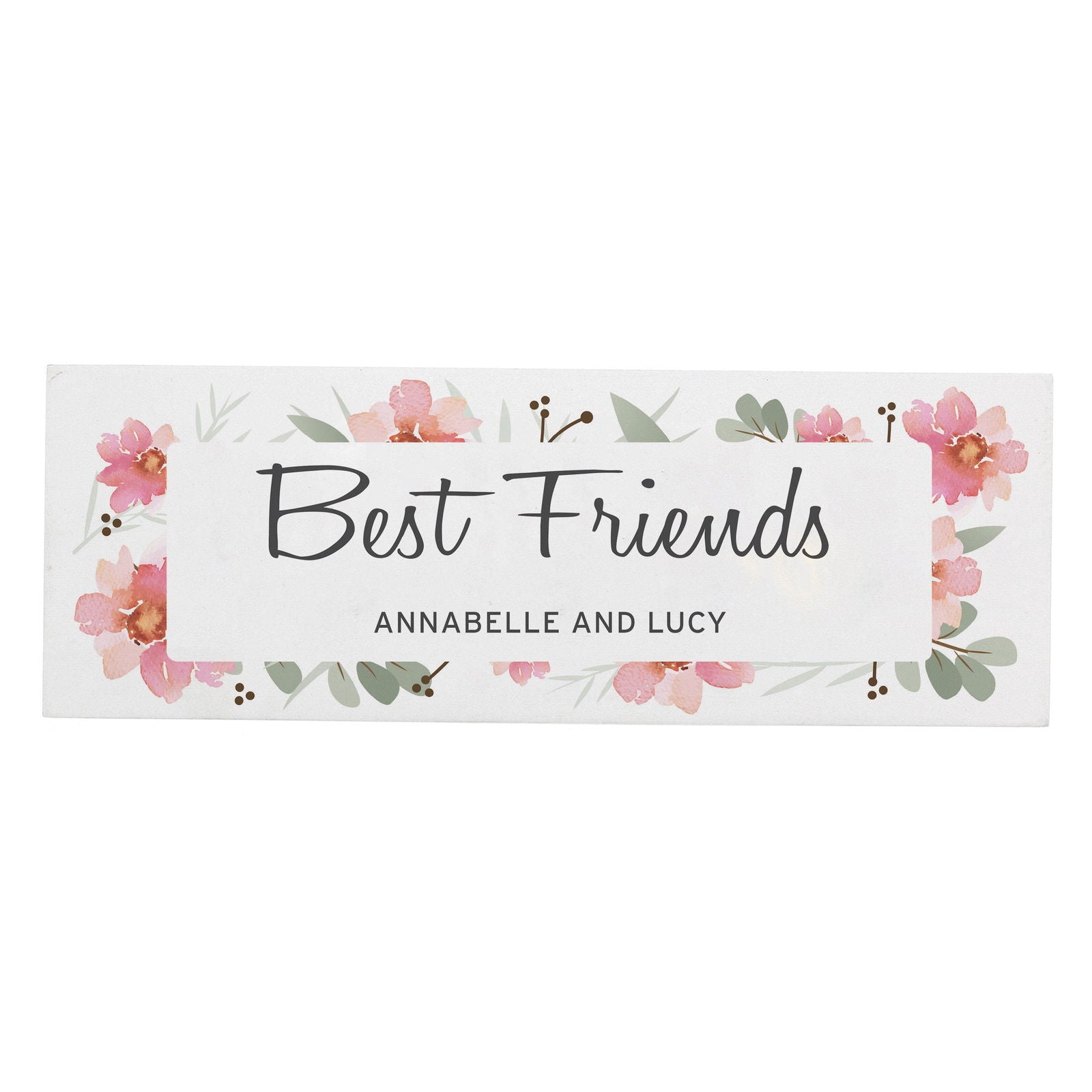 Personalised Floral Sentimental Wooden Block Sign