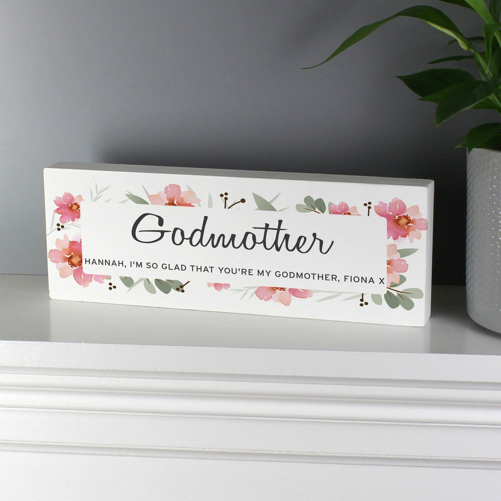 Personalised Floral Sentimental Wooden Block Sign