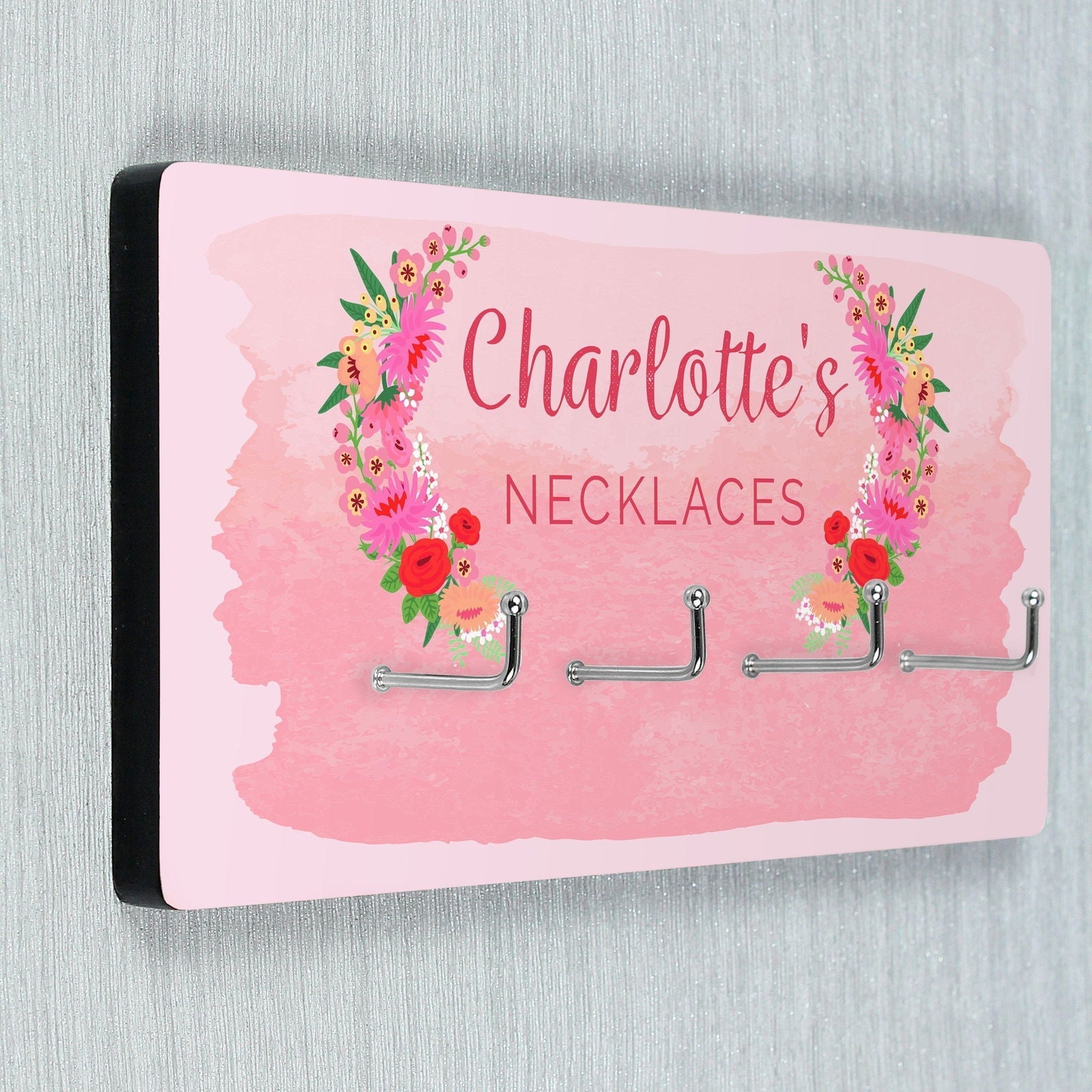 Personalised Floral Watercolour Jewellery Hooks