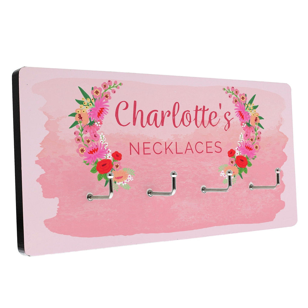 Personalised Floral Watercolour Jewellery Hooks