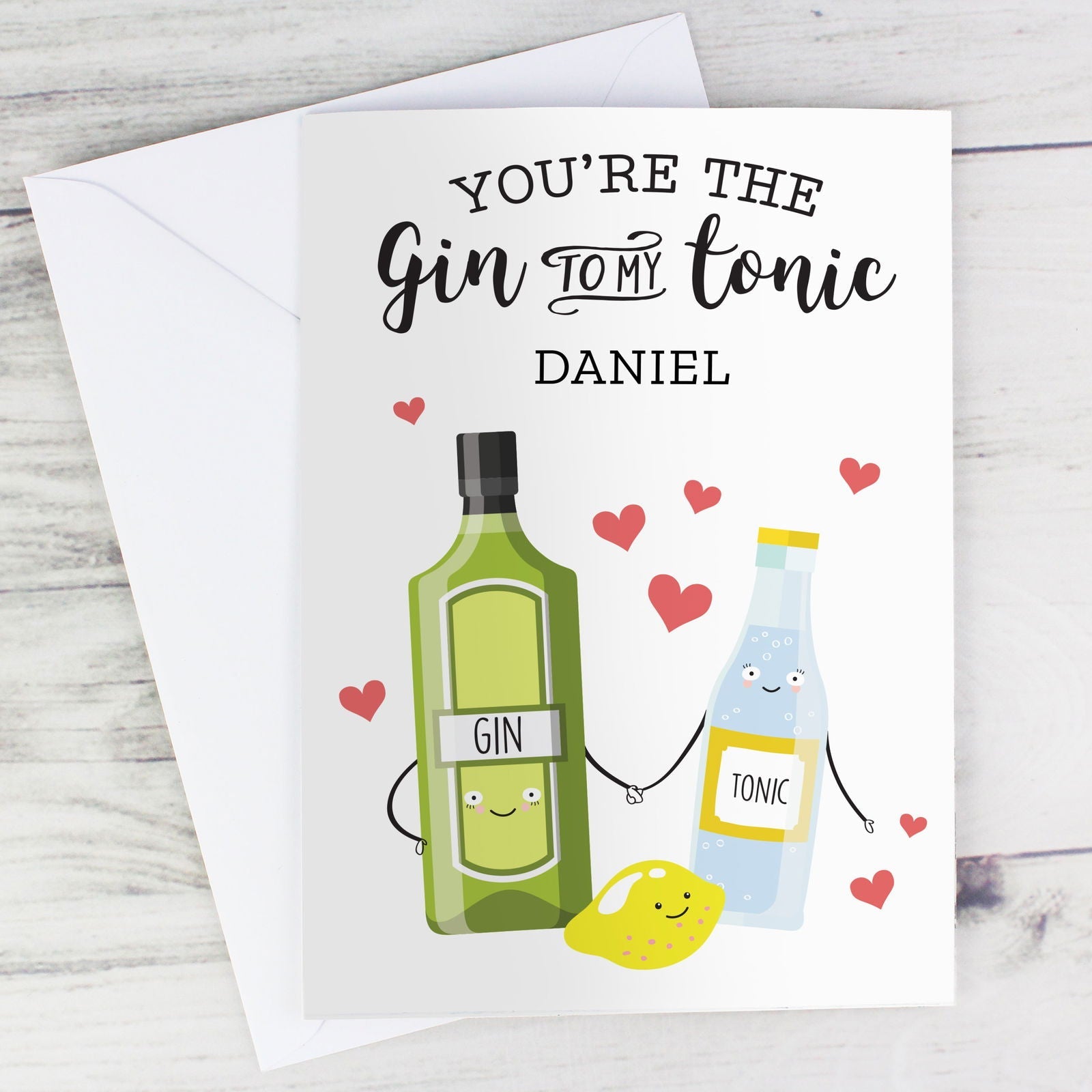 Personalised 'Gin To My Tonic' Card