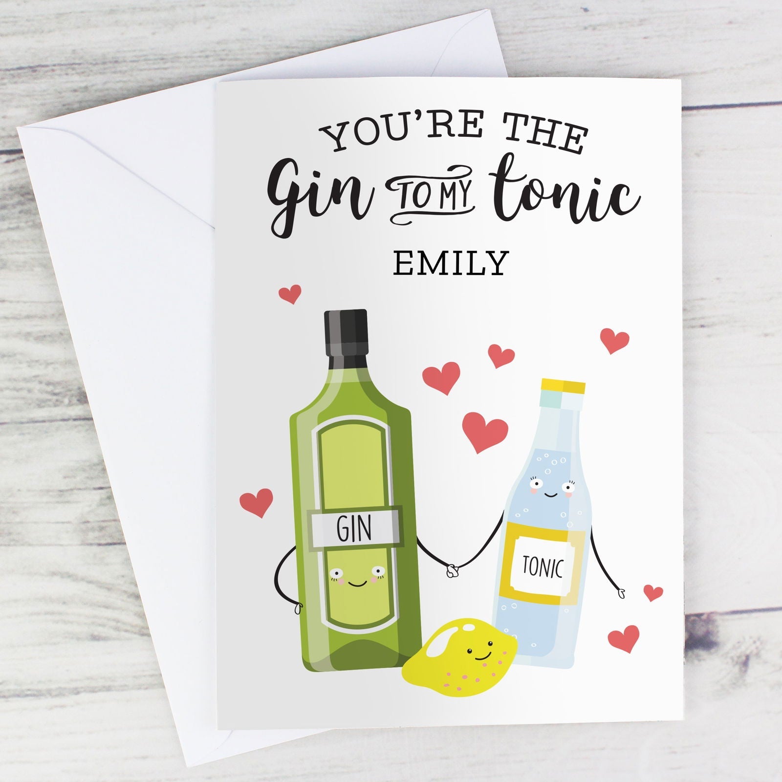 Personalised 'Gin To My Tonic' Card