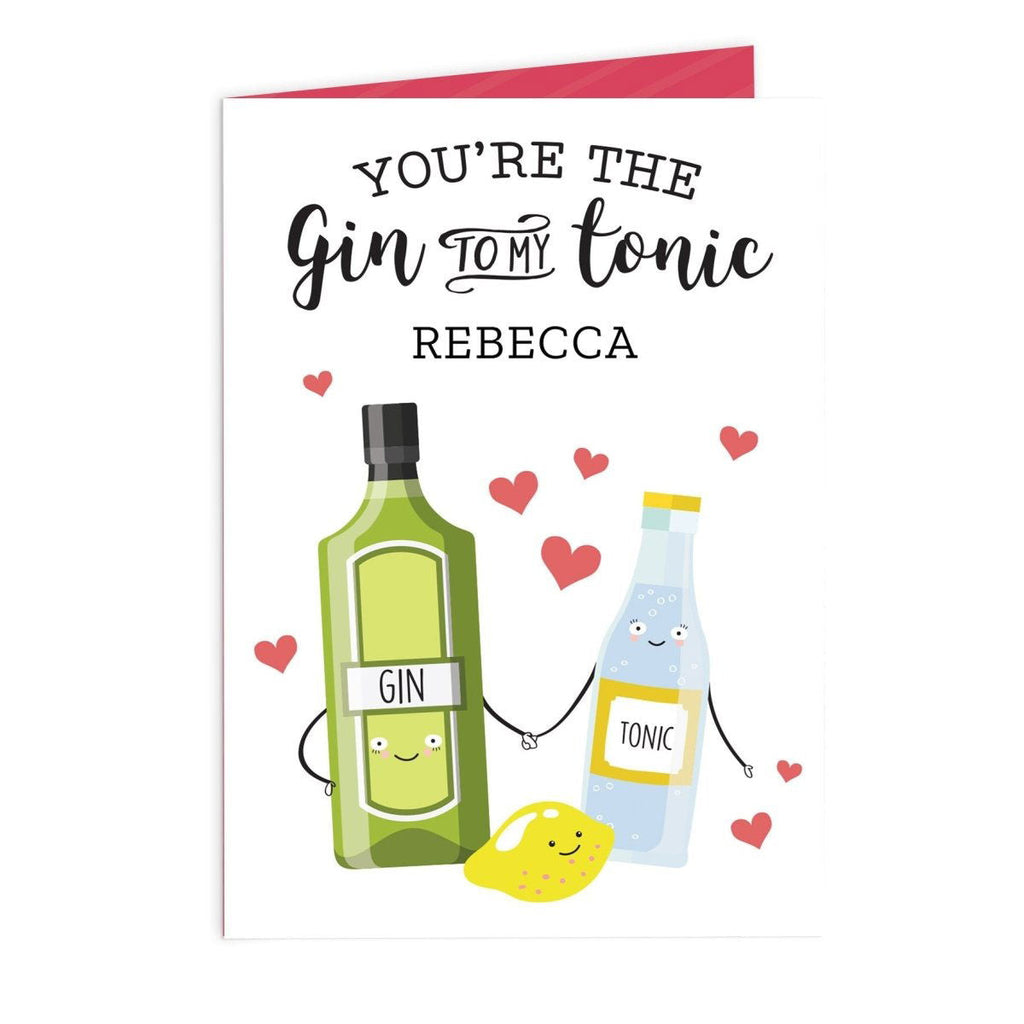 Personalised 'Gin To My Tonic' Card