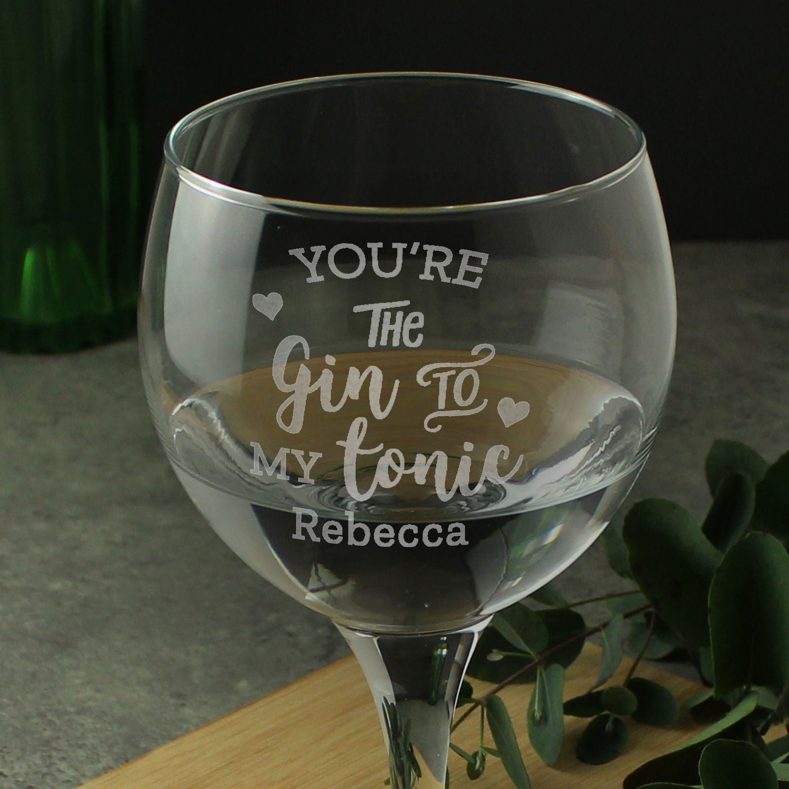 Personalised 'Gin To My Tonic' Gin Balloon Glass
