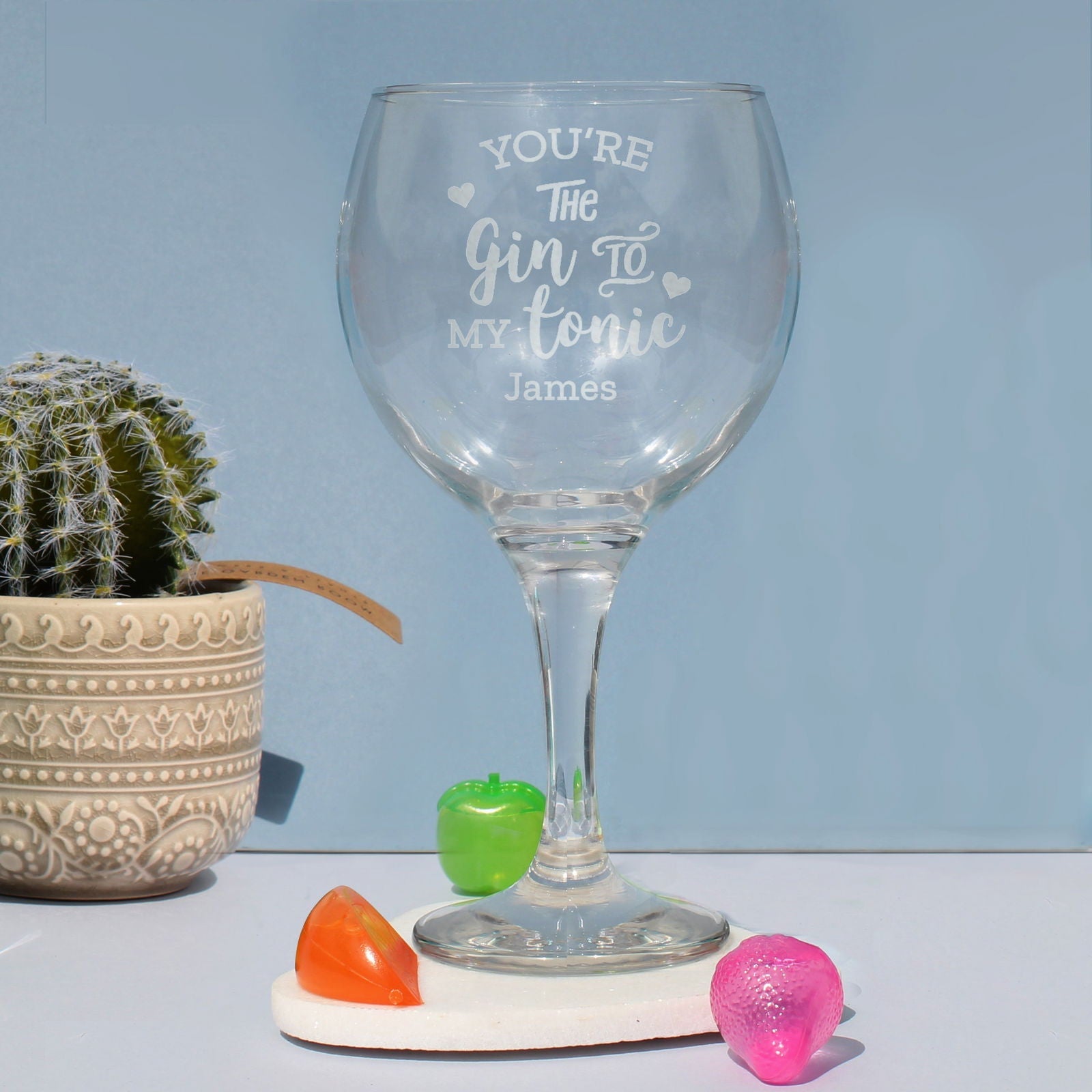 Personalised 'Gin To My Tonic' Gin Balloon Glass