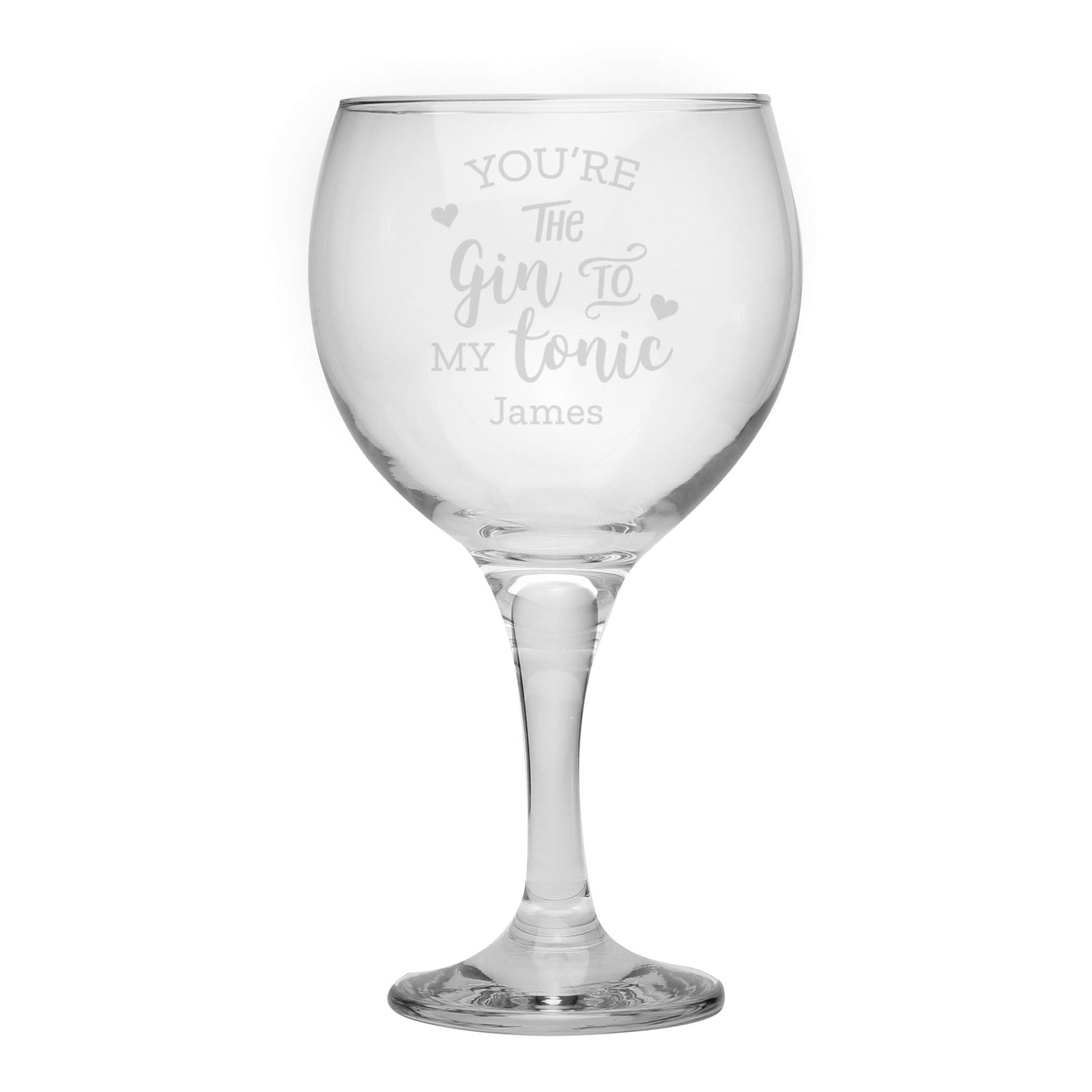 Personalised 'Gin To My Tonic' Gin Balloon Glass