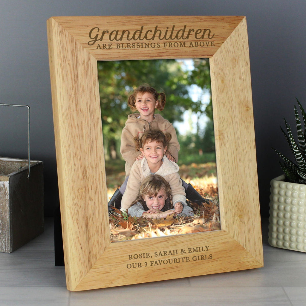 Personalised 'Grandchildren Are A Blessing' 5x7 Inch Wooden Photo Frame