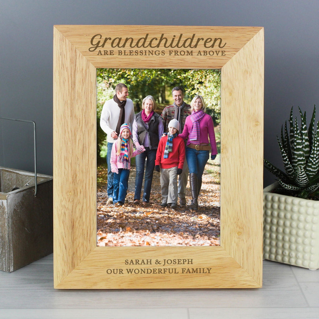 Personalised 'Grandchildren Are A Blessing' 5x7 Inch Wooden Photo Frame