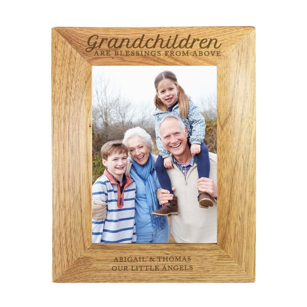 Personalised 'Grandchildren Are A Blessing' 5x7 Inch Wooden Photo Frame