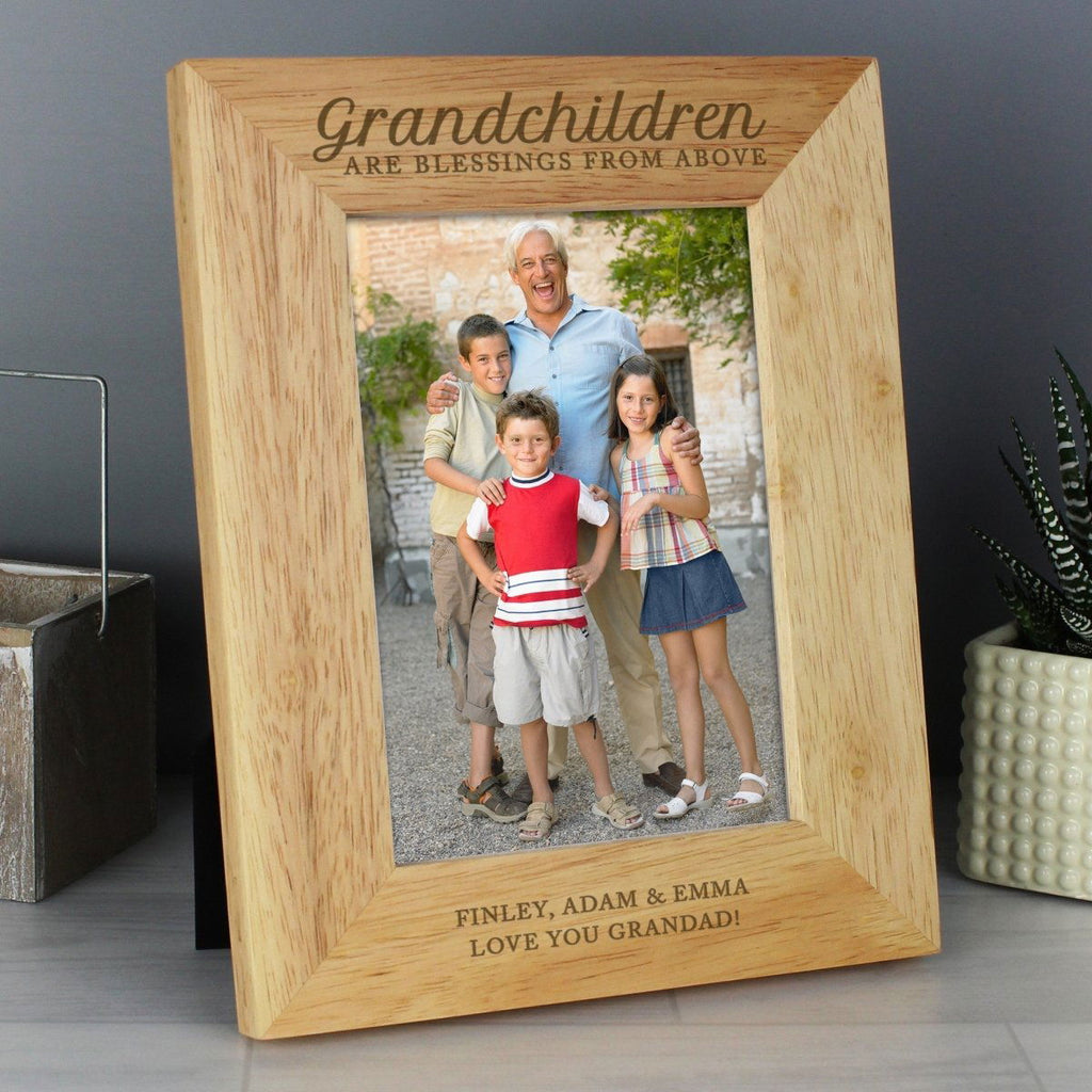 Personalised 'Grandchildren Are A Blessing' 5x7 Inch Wooden Photo Frame