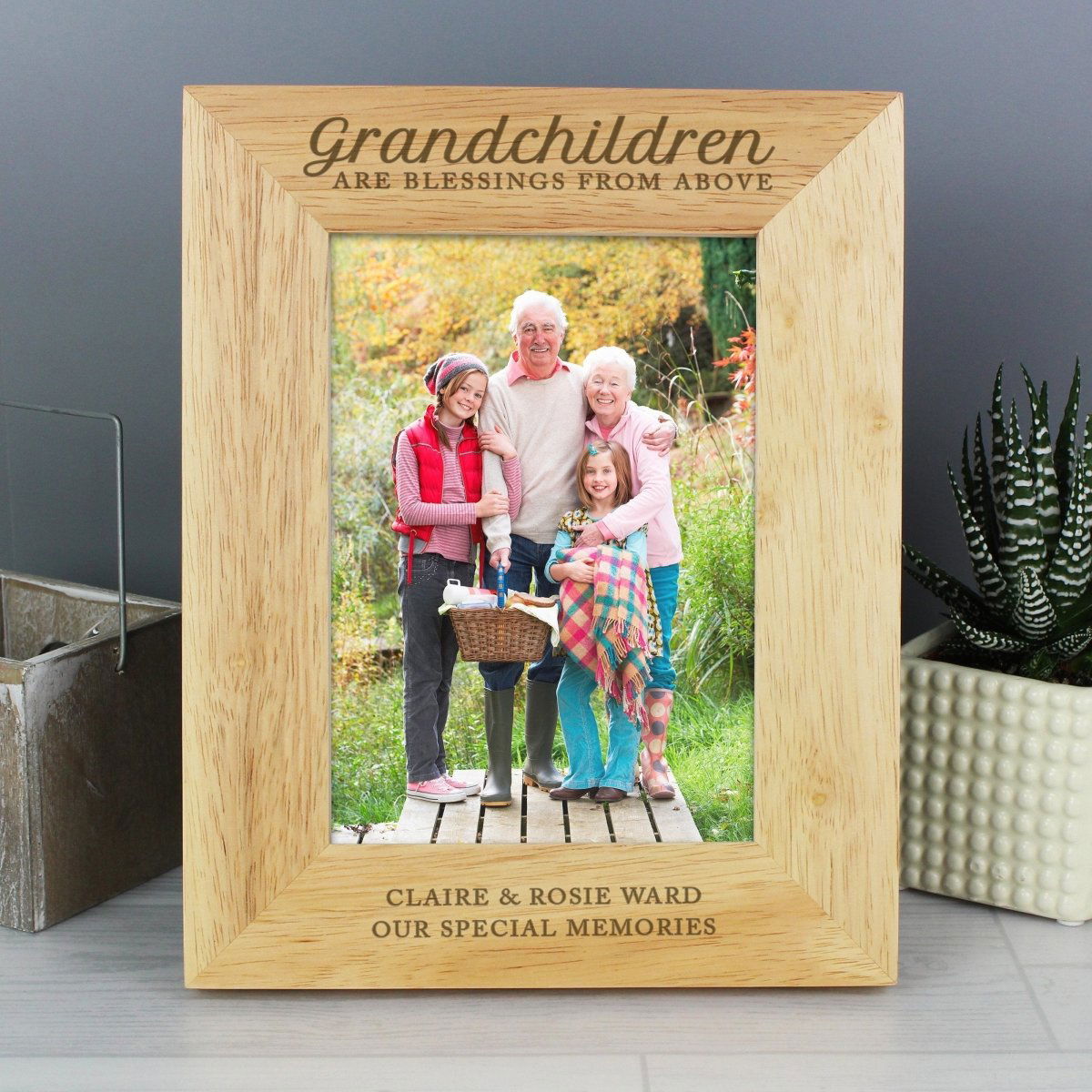 Personalised 'Grandchildren Are A Blessing' 5x7 Inch Wooden Photo Frame
