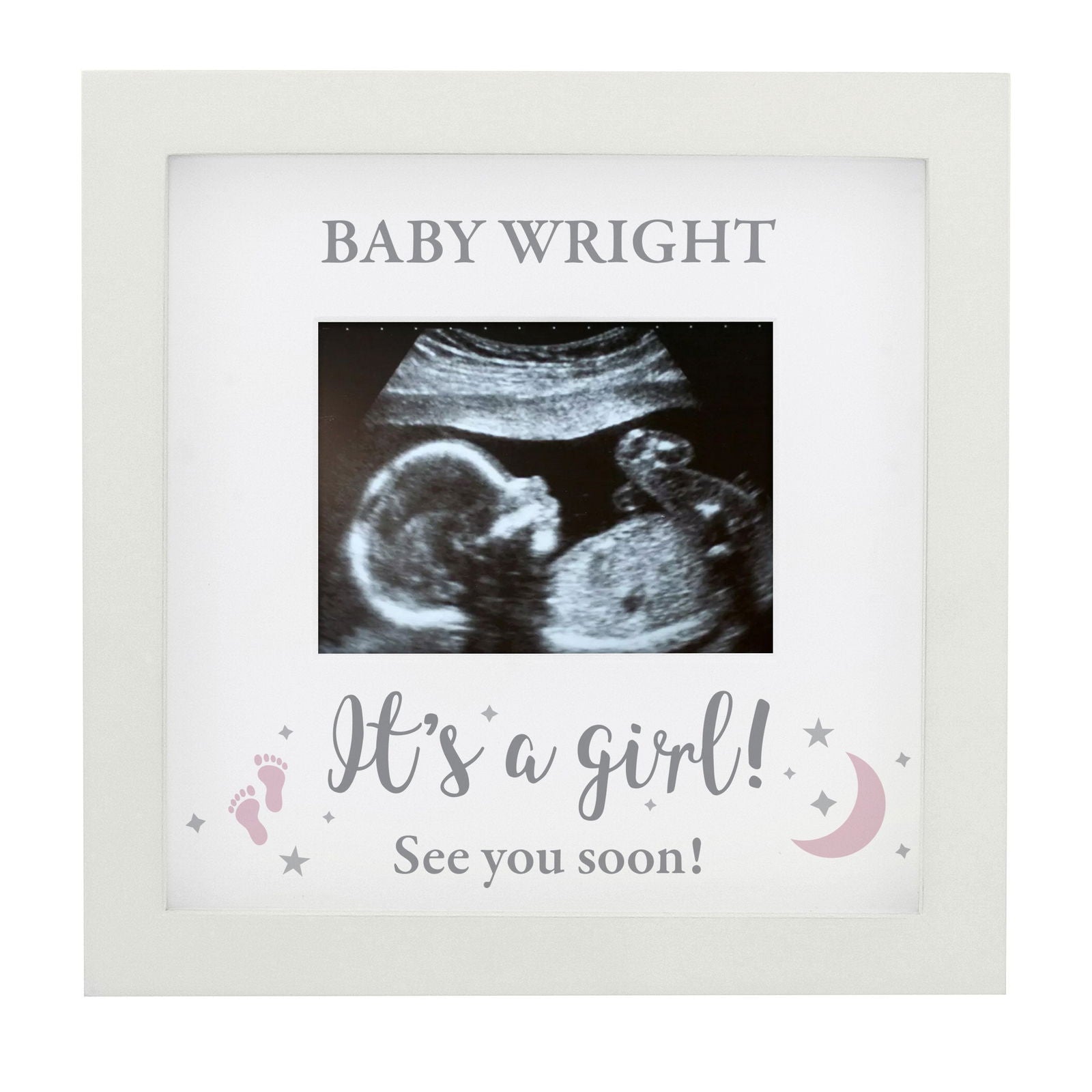 Personalised 'It's A Girl' Baby Scan Frame