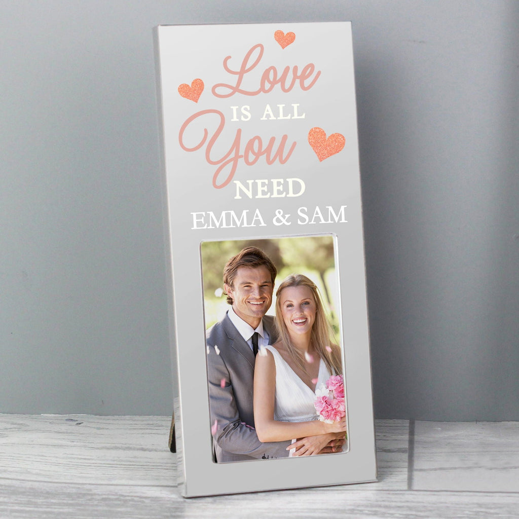 Personalised 'Love Is All You Need' 2x3 Inch Photo Frame
