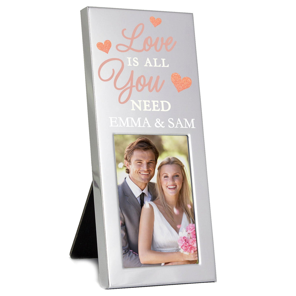 Personalised 'Love Is All You Need' 2x3 Inch Photo Frame