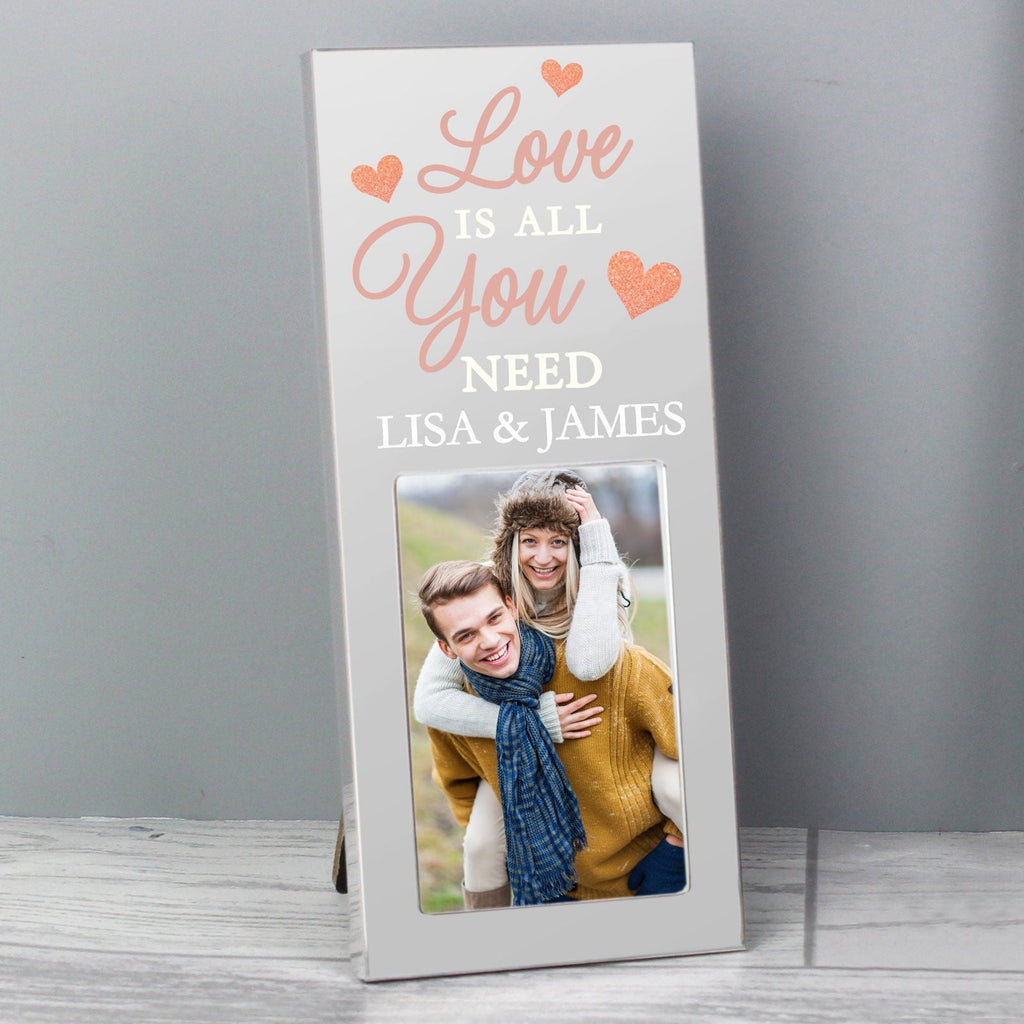 Personalised 'Love Is All You Need' 2x3 Inch Photo Frame