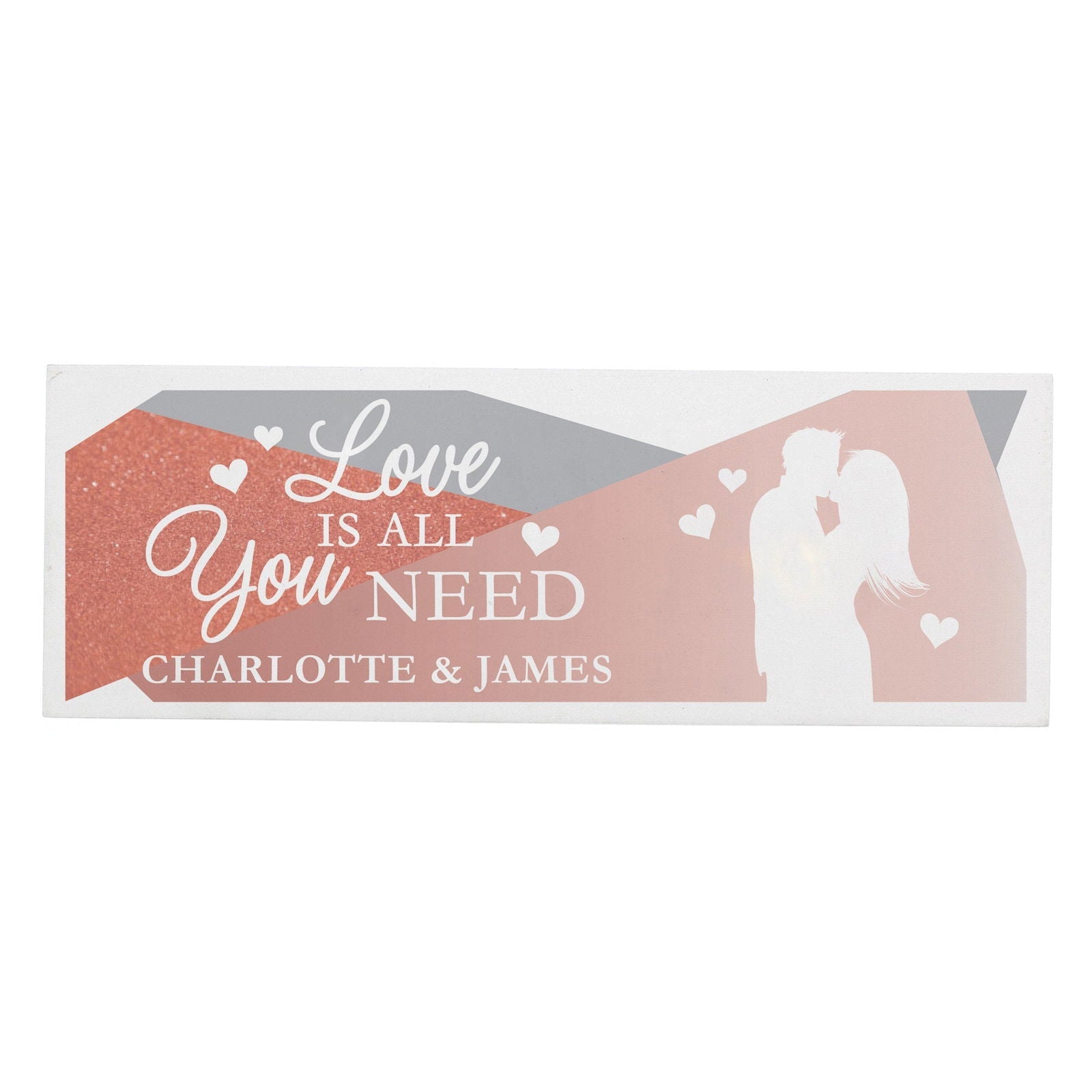Personalised 'Love Is All You Need' Wooden Block Sign