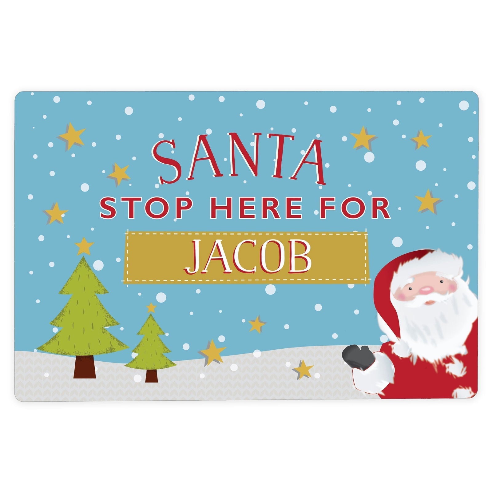 Personalised 'santa Stop Here' Metal Sign