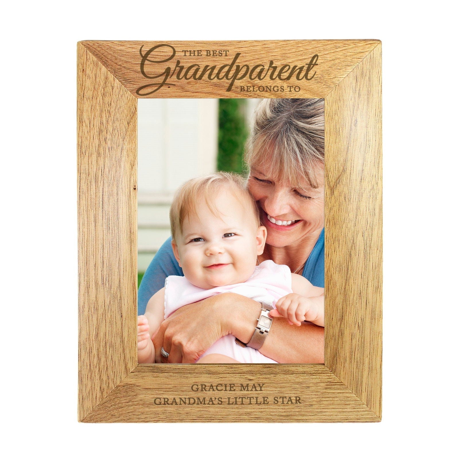 Personalised 'the Best Grandparent' 5x7 Inch Wooden Photo Frame