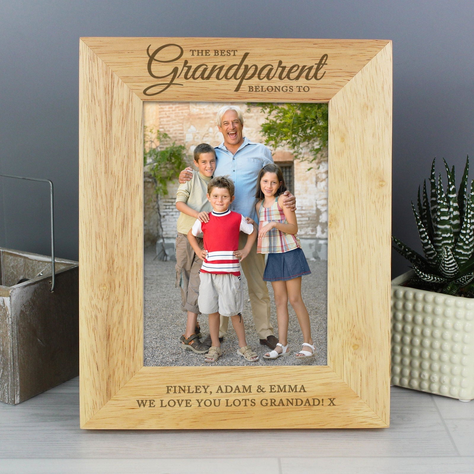 Personalised 'the Best Grandparent' 5x7 Inch Wooden Photo Frame