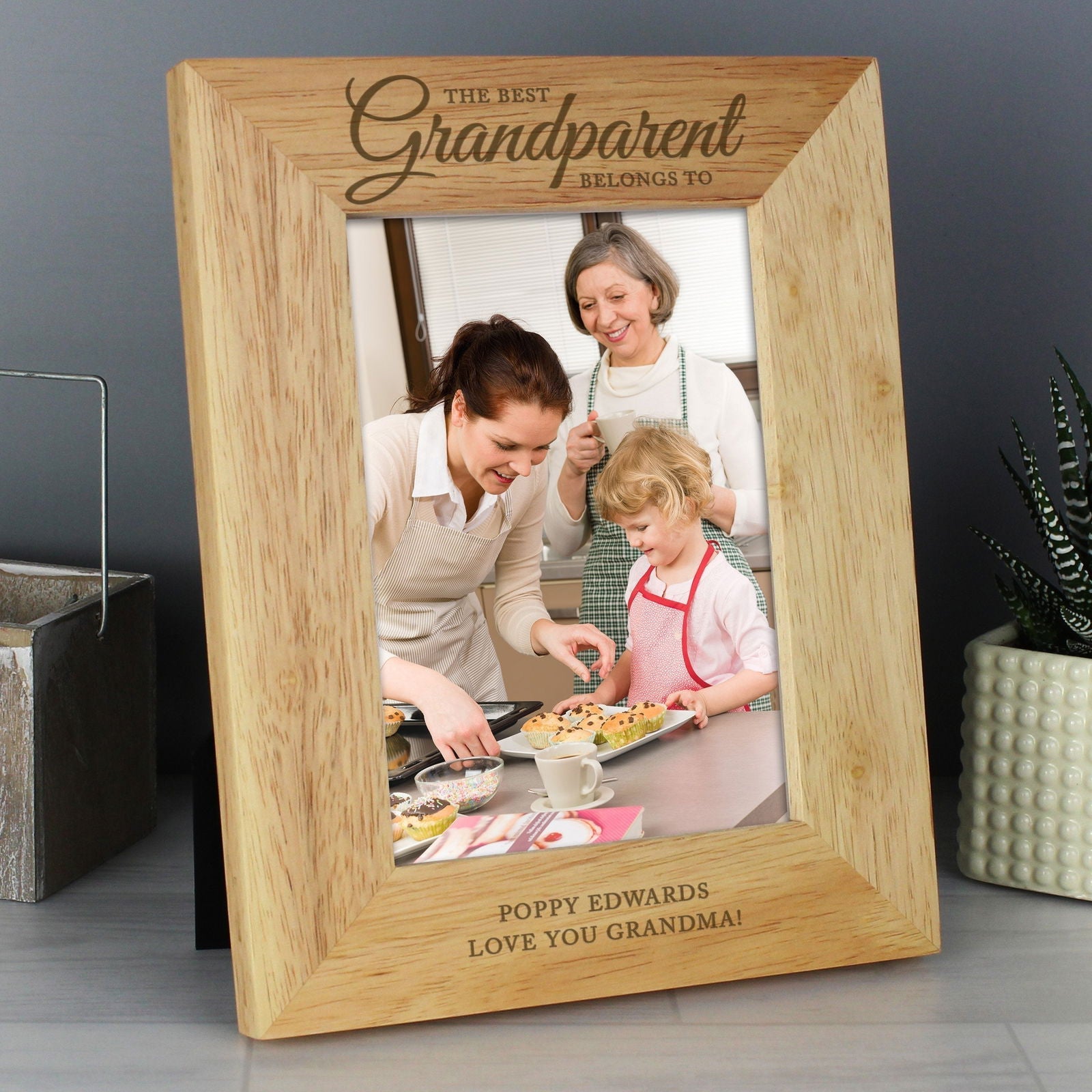 Personalised 'the Best Grandparent' 5x7 Inch Wooden Photo Frame