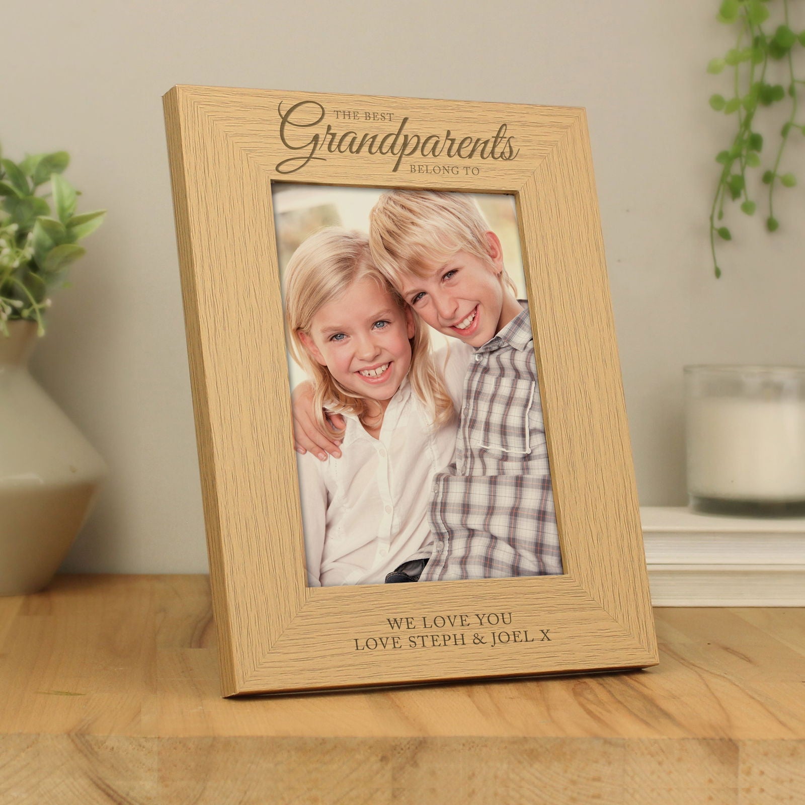 Personalised 'the Best Grandparents' 5x7 Inch Wooden Photo Frame