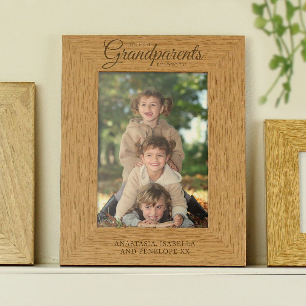 Personalised 'the Best Grandparents' 5x7 Inch Wooden Photo Frame