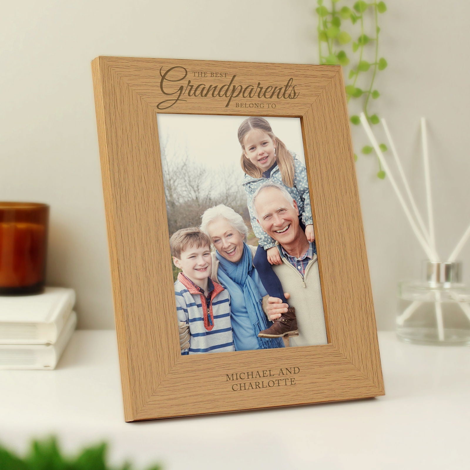 Personalised 'the Best Grandparents' 5x7 Inch Wooden Photo Frame