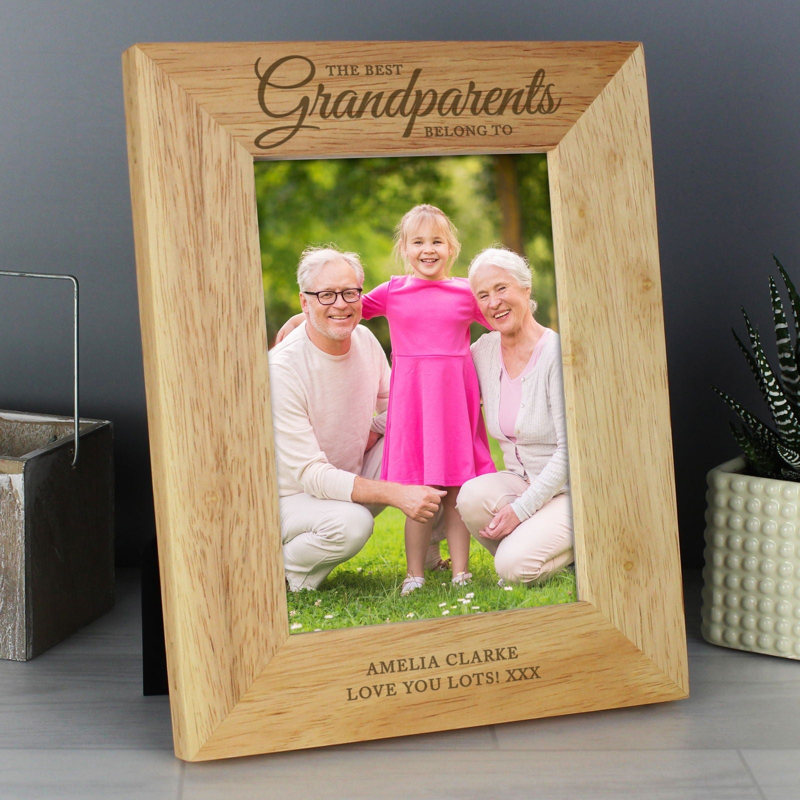 Personalised 'the Best Grandparents' 5x7 Inch Wooden Photo Frame