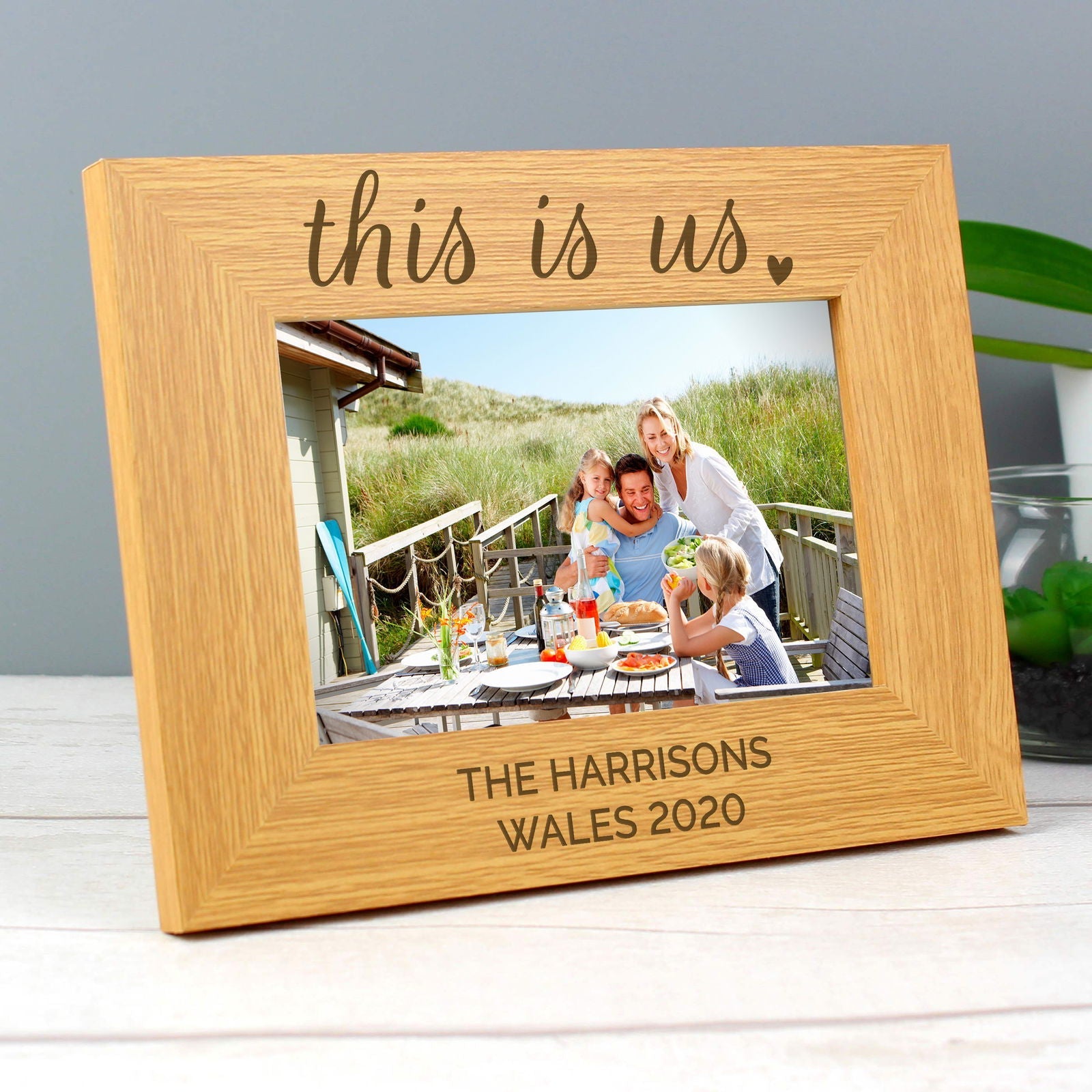Personalised 'this Is Us' 4x6 Inch Landscape Wooden Photo Frame