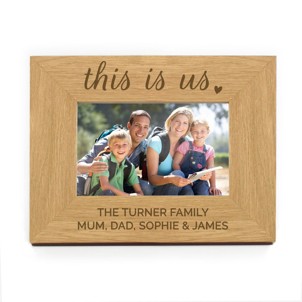 Personalised 'this Is Us' 4x6 Inch Landscape Wooden Photo Frame