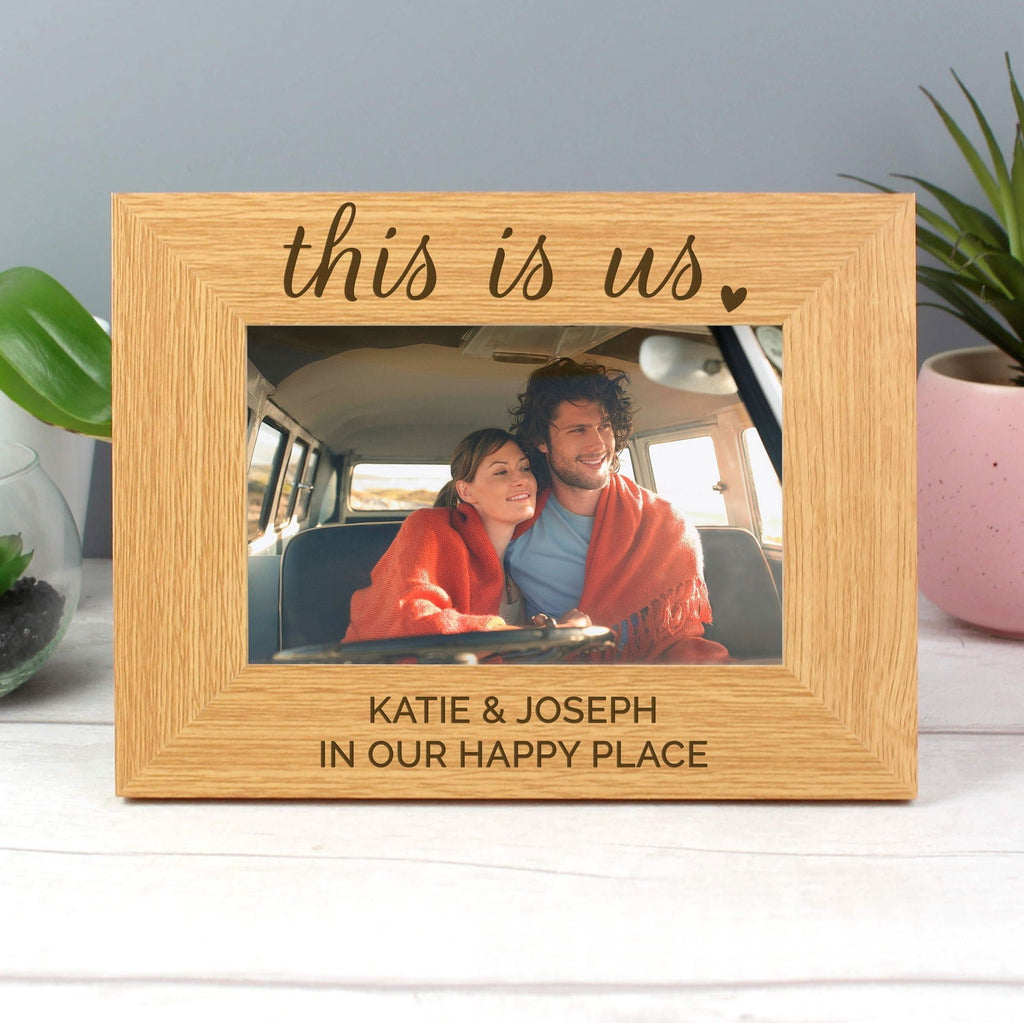 Personalised 'this Is Us' 4x6 Inch Landscape Wooden Photo Frame
